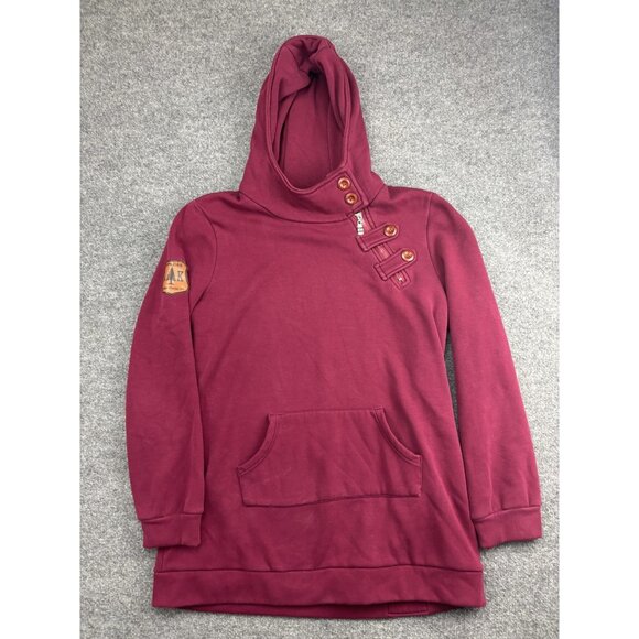Alaska Chicks Company Hoodie Womens XL Asymmetrical Button Pullover Jacket - Picture 1 of 6